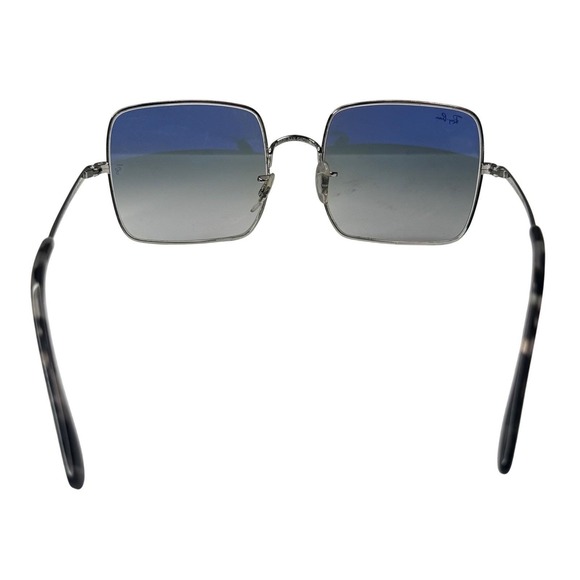 Ray Ban Square Sunglasses Classic Silver Frame Gradient Blue Lens RB 1971 91493F - Picture 3 of 9